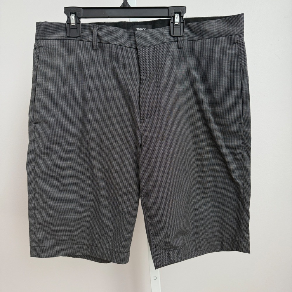 Theory Men's Gray Dotted Pattern Shorts Size 32 Modern‎ Casual